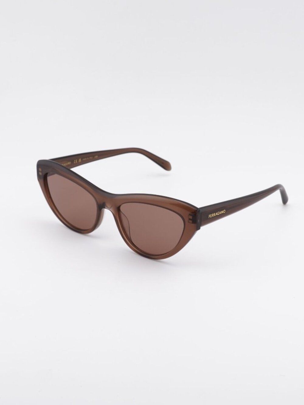 Salvatore Ferragamo SF1103S 232 Sunglasses Brown Cat Eye Frame, Brown Lenses